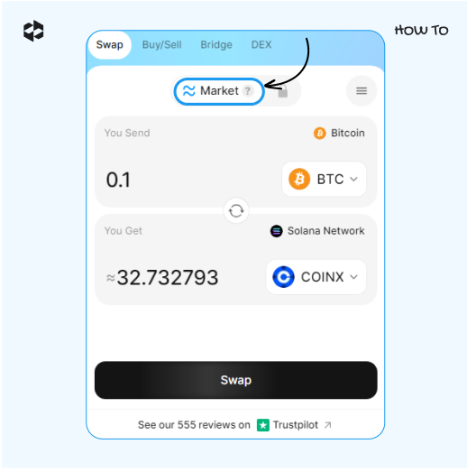 A market rate is selected for tokenized securities