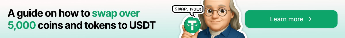 You can swap more than 5,000 assets to USDT 