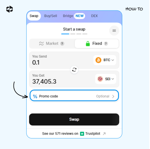 Type in a promo code